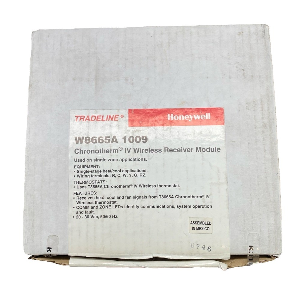 Honeywell W8665A 1009 Chronotherm IV Wireless Receiver Thermostat 20-30VAC New